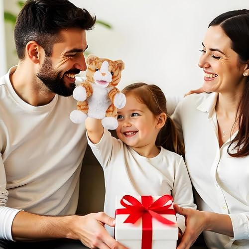 Miniatura 5 de Marionetas de mano de animales de 11 pulgadas, tortuga marina de peluche, dinosaurios, juguetes de marionetas de mano, juguetes de juguete para