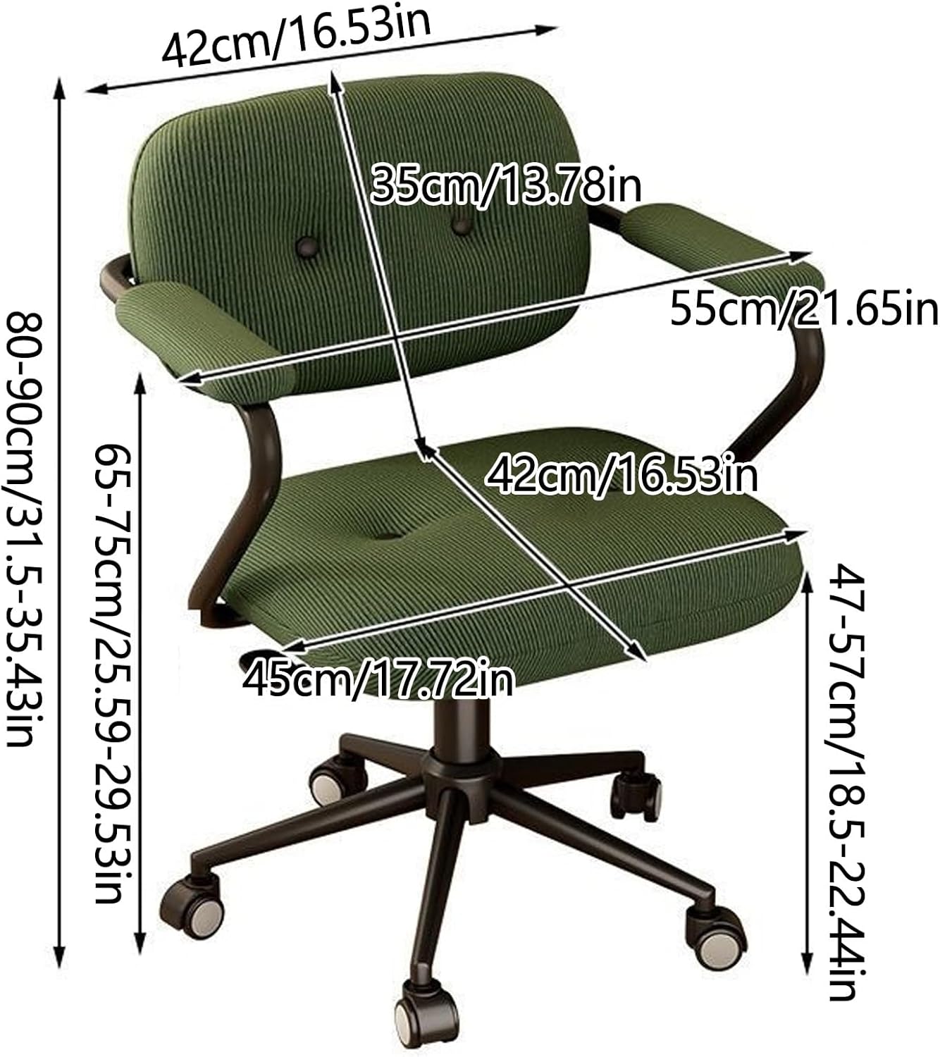 ホームデスクチェアオフィスエグゼクティブチェア高さ調節可能、車輪