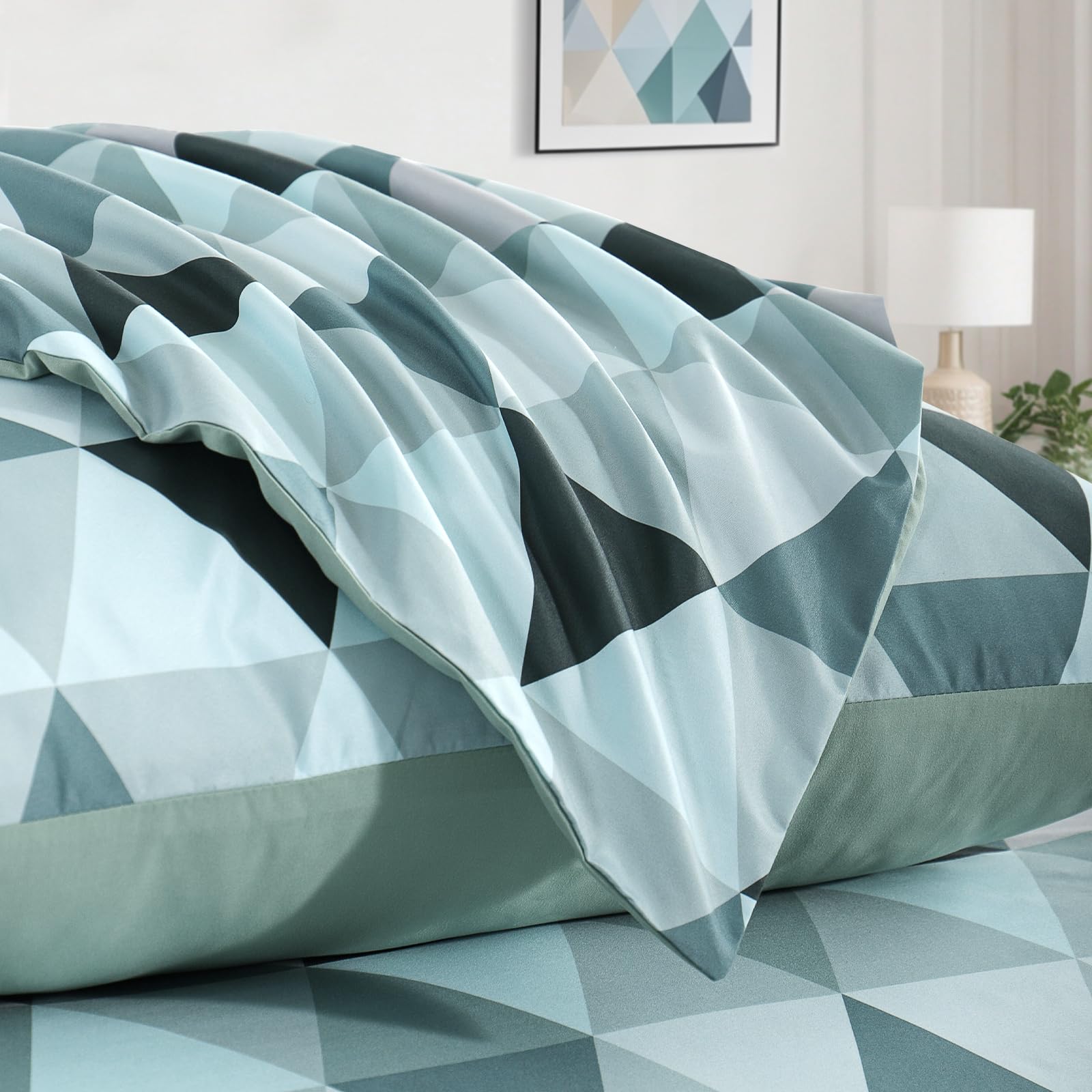 RADEMA Geometrisch dekbedovertrek 160 x 200 cm, 3D-print