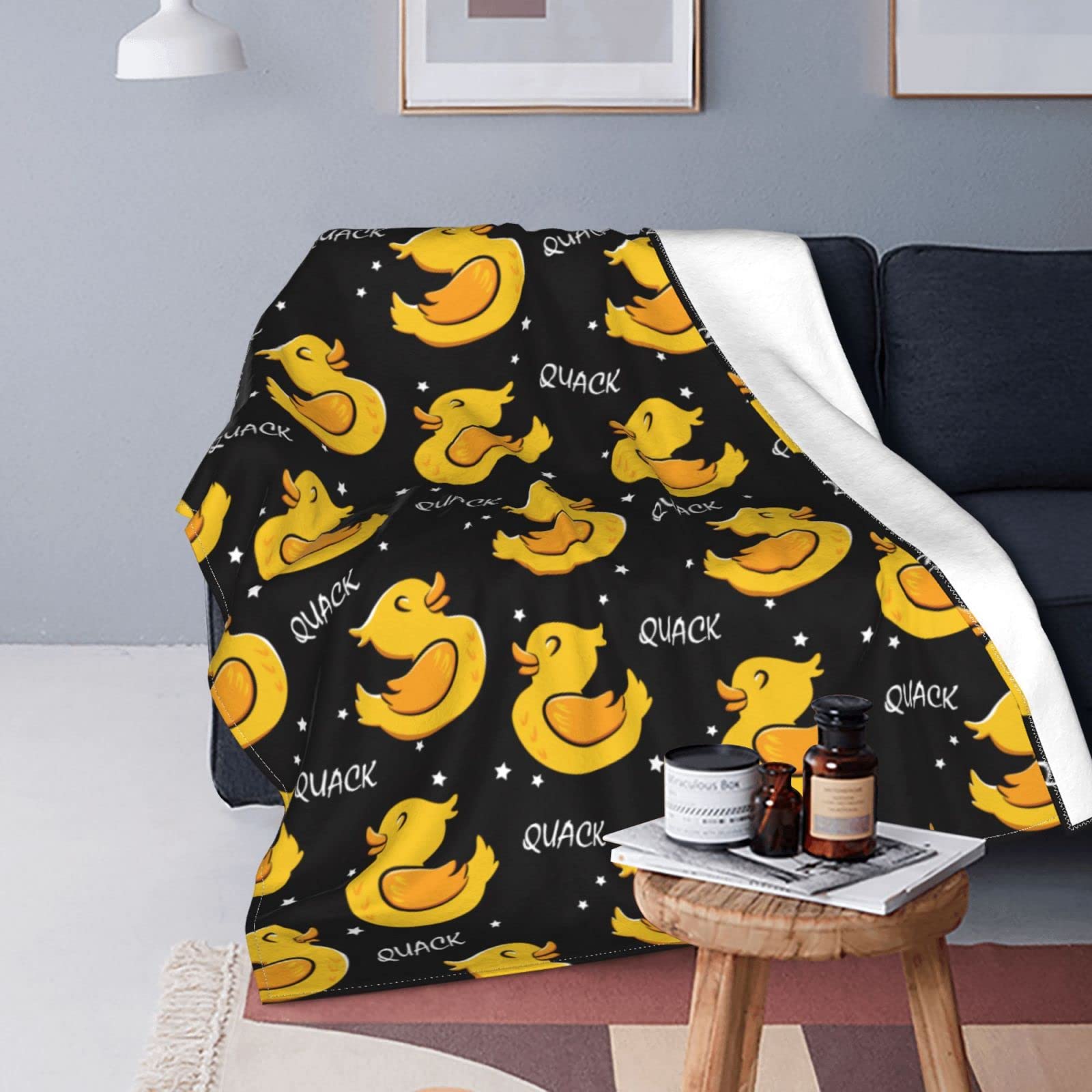 Coperta in pile carino cartone animato piccolo anatroccoli in giardino per divano o letto accogliente coperta morbida