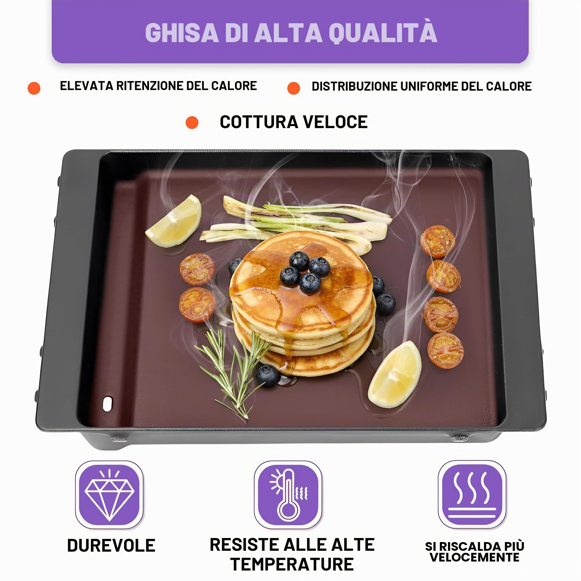 66012 Piastra profonda in ghisa per griglie a gas Weber Spirit 300 & II 300, Spirit 700/900, Genesis Silver/Gold/Platinum B/C, Genesis 1000-5000
