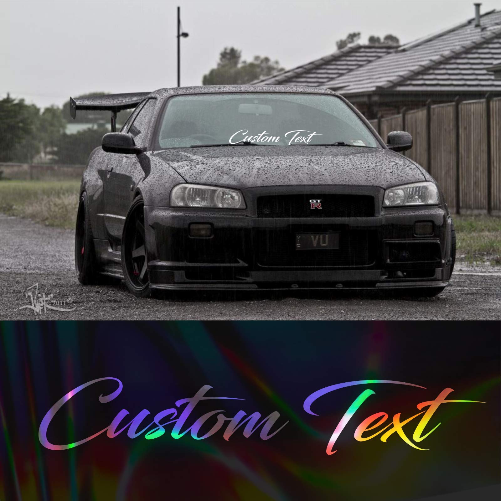 Custom Text Personalized Script Windshield Banner Decal Sticker car Truck SUV sw