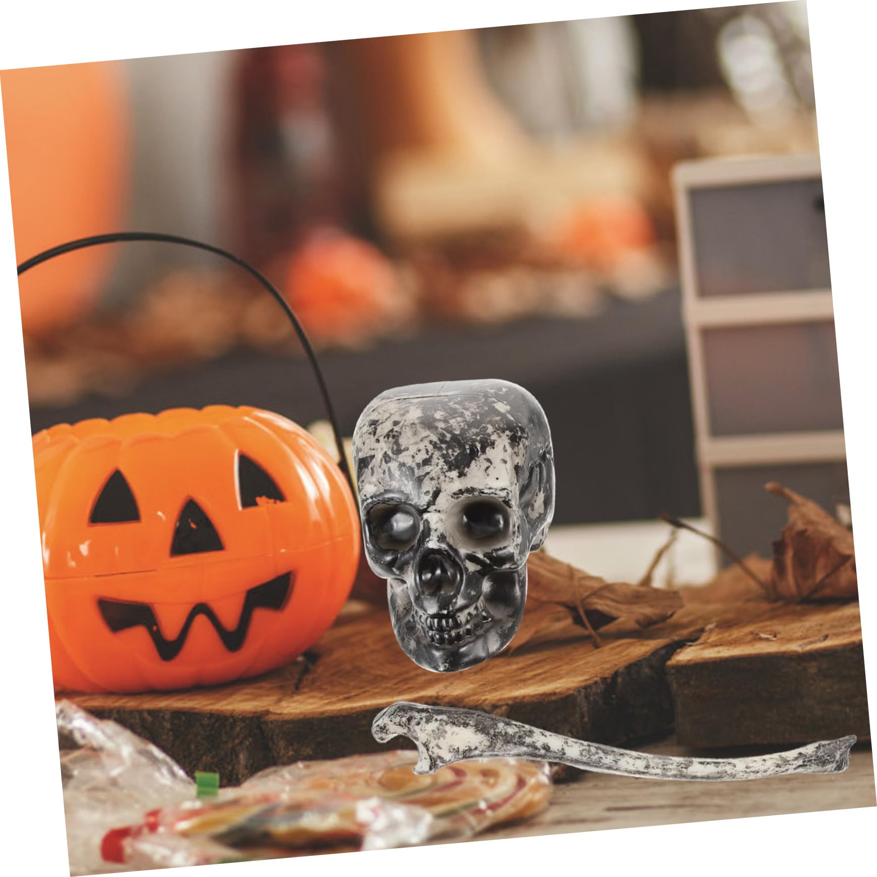 ibasenice 2 Set Di Picchetti Di Teschio E Scheletro Di Halloween in Plastica Ossa Finte Per Decorazioni E Cosplay 6 Pezzi * 2