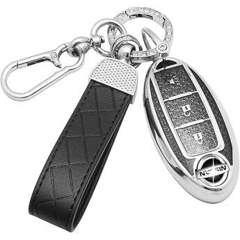 Car Key Case with Key Fob Compatible with Nissan Qashqai J11 J12 Juke F15 X Trail T32 Micra K13 K14 Infiniti Q50 QX60 EX35 Key TPU Protective Cover - Smart Key