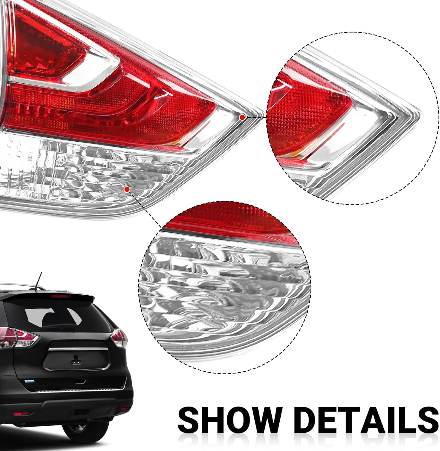 Left Inner Tail Light Replacement For 2014 2015 2016 Nissan Rogue NI2802103 265554BA1A Driver Side Rear Inner Brake Tail lamp