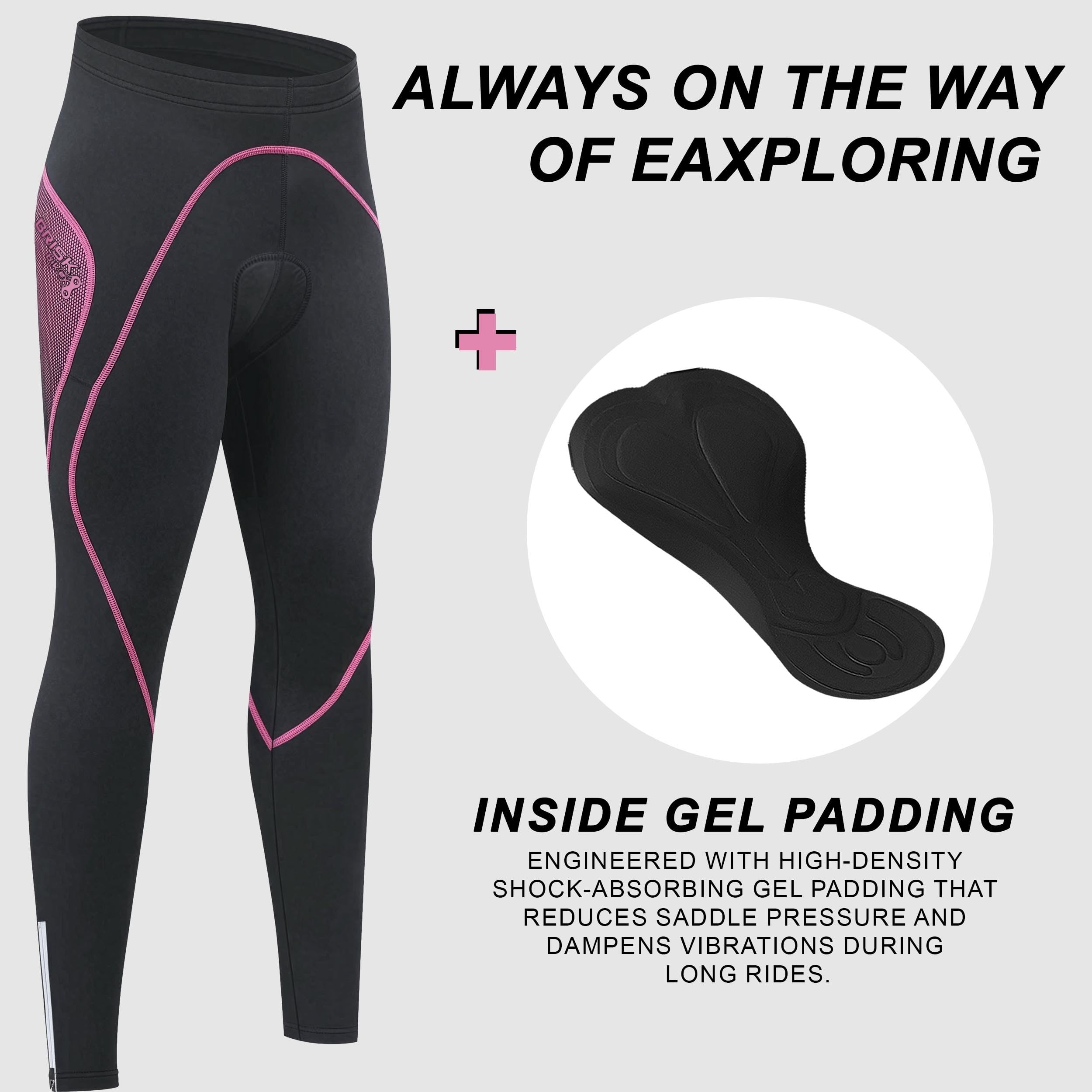 Brisk Bike Donne Collant Ciclisti Termici Pantaloncini Lunghi Leggings Biciclette Collant da Bicicletta Imbottiti