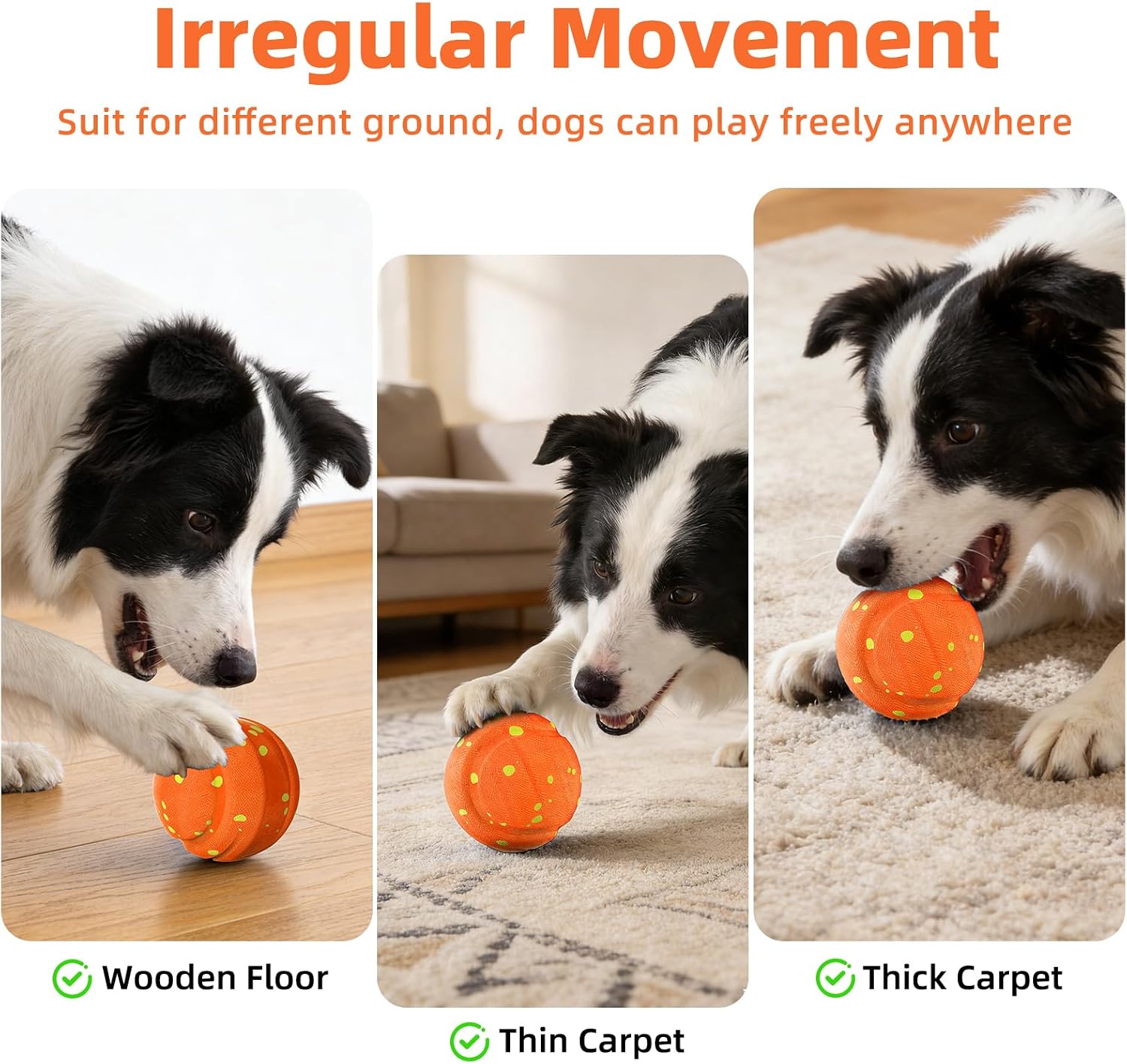 Interactive Dog Ball Toy, Auto Moving, 3 Modes, Waterproof USB Rechargeable image 3