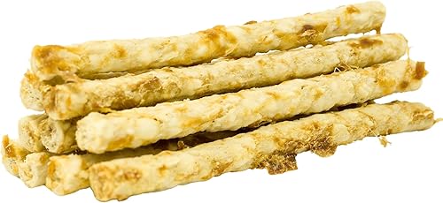 Miniatura 10 de hotspot pets Palitos de carne alternativos de cuero crudo natural para perros (paquete de 10) golosinas masticables digeribles para perros, ideales