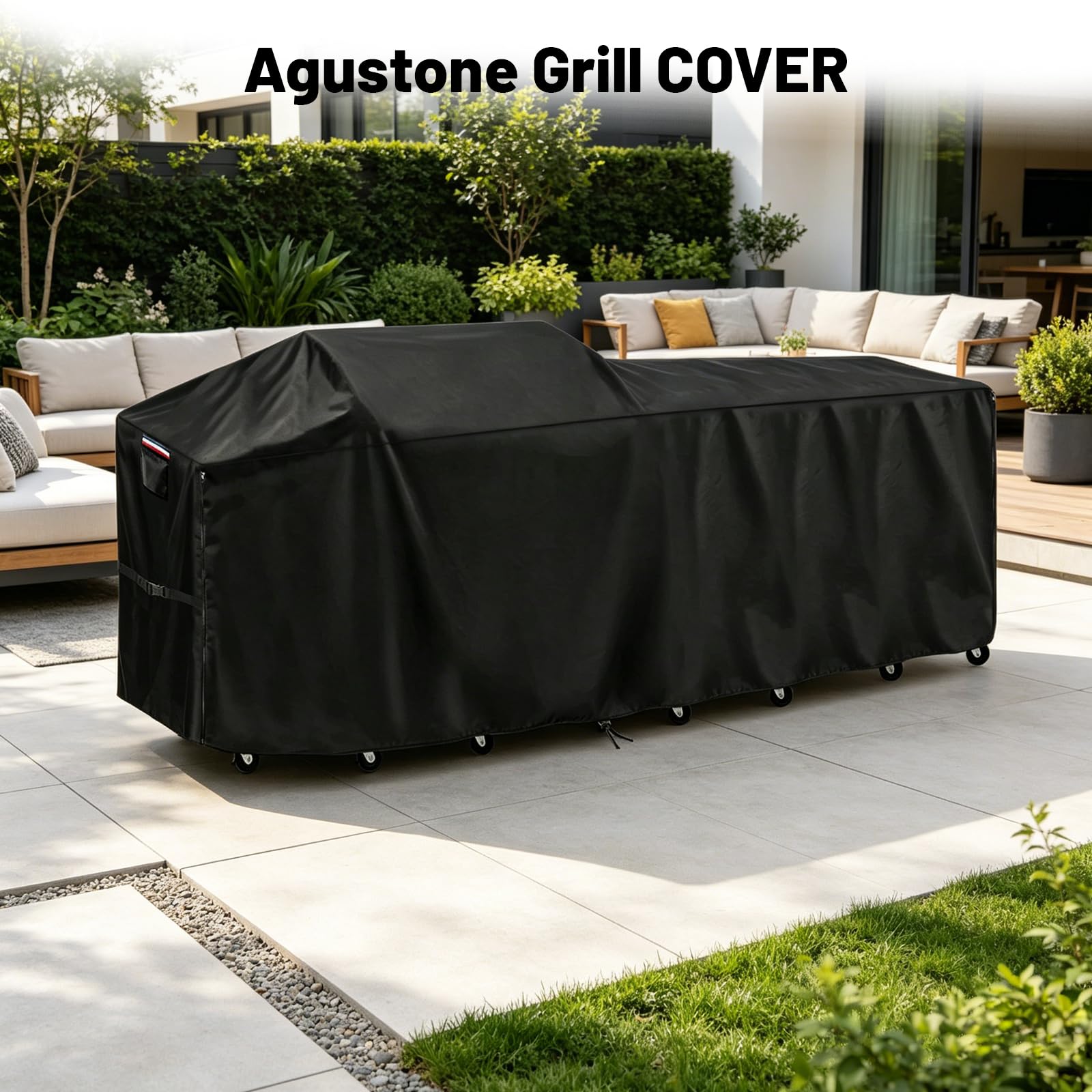 Cubierta de parrilla impermeable de 120 pulgadas para isla de cocina al aire libre, cubierta de barbacoa para islas de 120 pulgadas de largo x 30 pulgadas de ancho x 127 cm de alto, protección