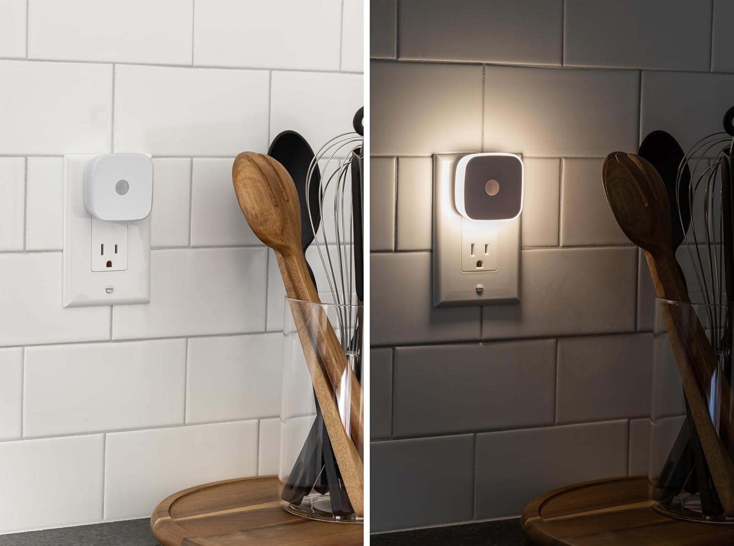 Energizer LED Motion Sensor Night Lights Plug Into Wall Dusk to Dawn Sensor Home Decor Apartment Essentials Ambient Lighting Nightlight 85617 2 Pack