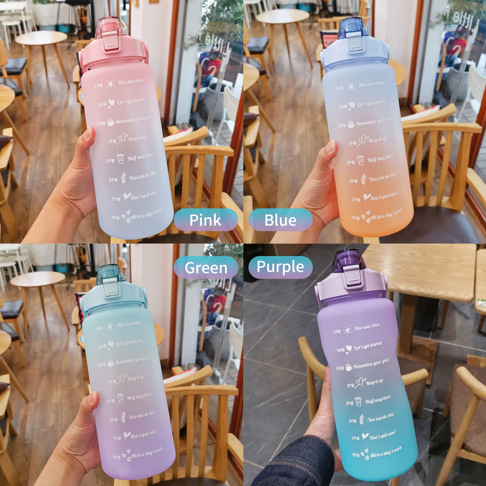 Gourde 2 Litres Avec Paille Et Poignée – Grande Capacité Réutilisable Pour Sport, Randonnée, Gym – Étanche Et Légère