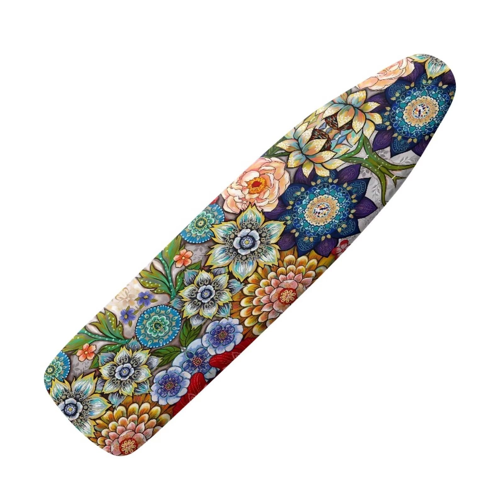NETILGEN Ironing Board Covers Modern Protective Covers Resists Scorching Anti-Skid Machine Washable Medium Size Fit Boards up to 122 x 40cm, Blooming Flower — image 1