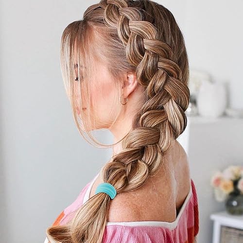 Miniatura 68 de Coleteros para cabello grueso o fino, elásticos, para niña o mujer, sin costuras, suaves, 100 piezas