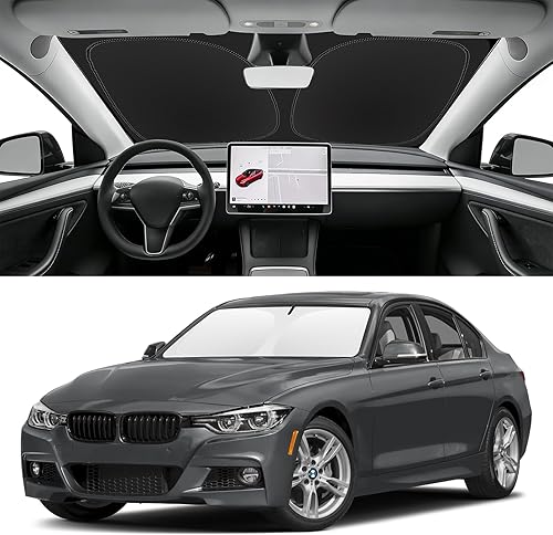 Miniatura 66 de Parasol de parabrisas de ajuste personalizado para Nissan Titan 2017-2024, bloquea los rayos UV y el calor, parasol de ventana delantera, fácil