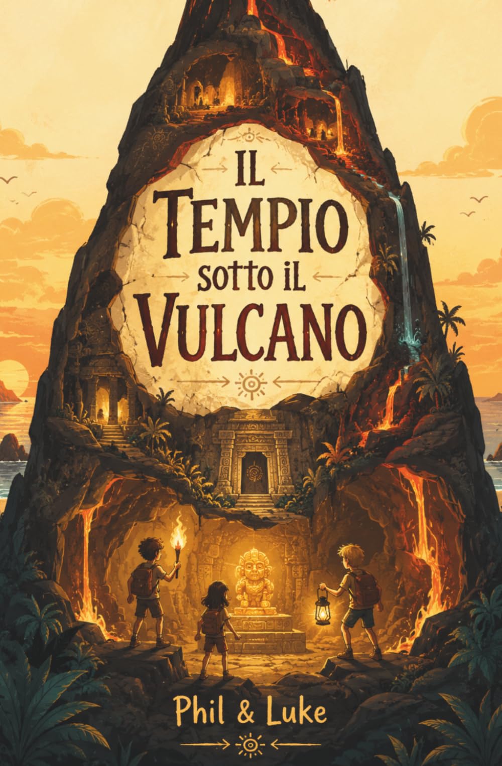 Il Tempio Sotto il Vulcano: Un libro di mistero e avventura per bambini e ragazzi 8-12 anni con grotte di lava, enigmi e un antico tempio nascosto