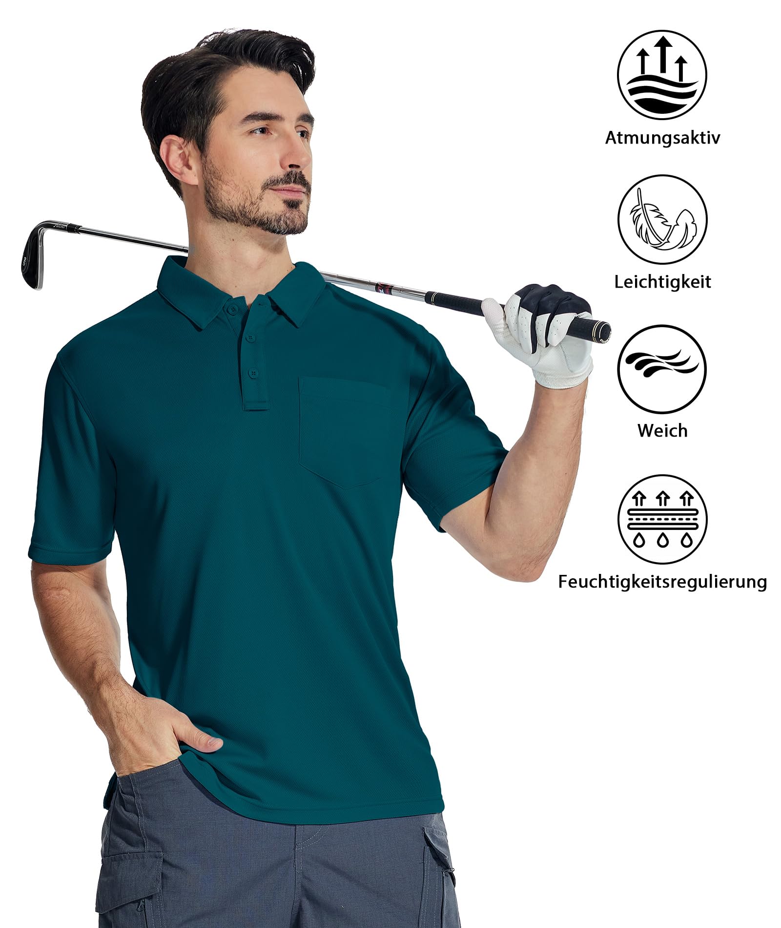 SwissWell 2 Pezzi Polo Uomo Manica Corta Estiva Golf T-Shirt Traspirante Tennis Maglietta Polo Shirt