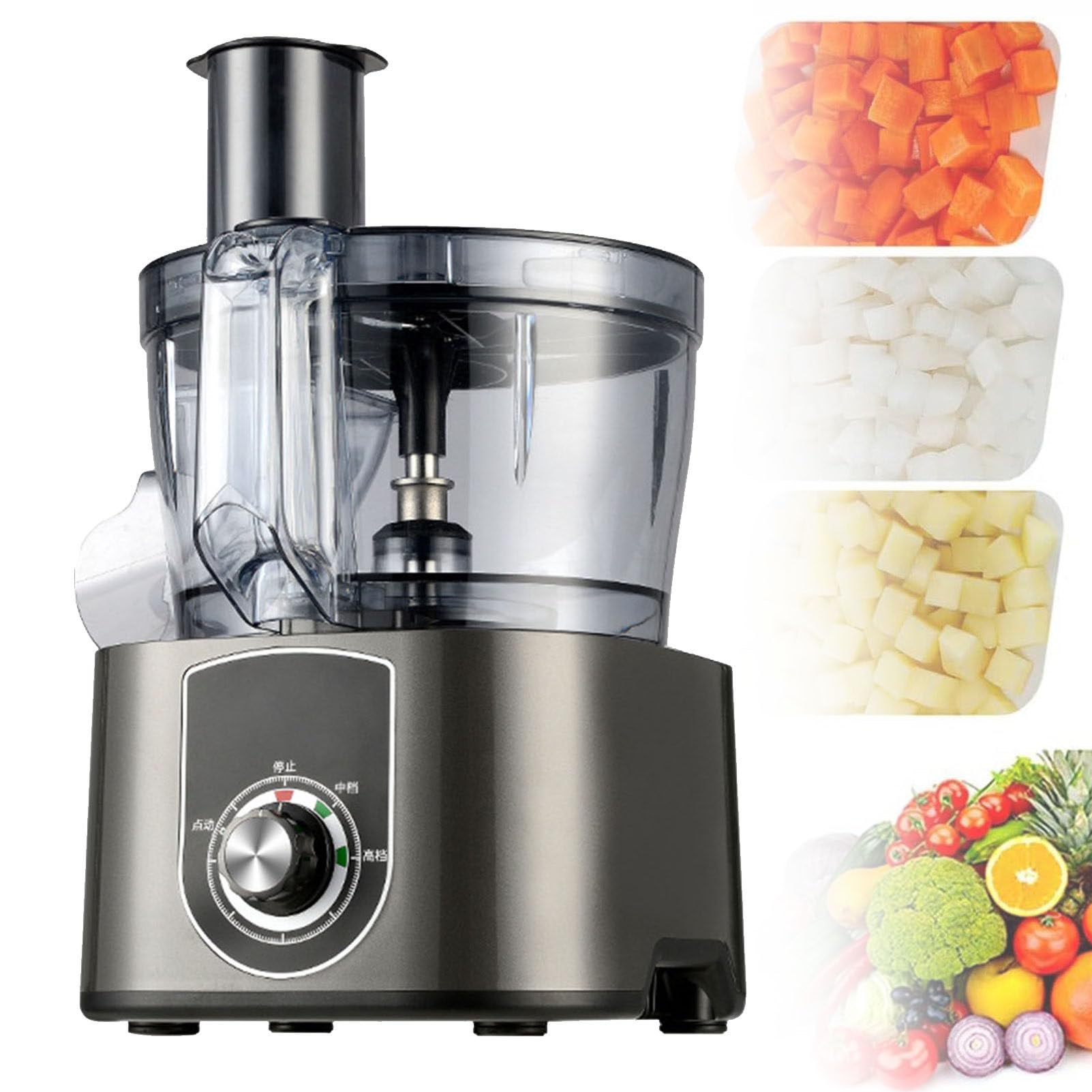 YNIYUJKL Commercial Vegetable Dicer,Adjustable Electric Slicer,Multifunctional Julienne/Dicer, For Onions, Potatoes,Black