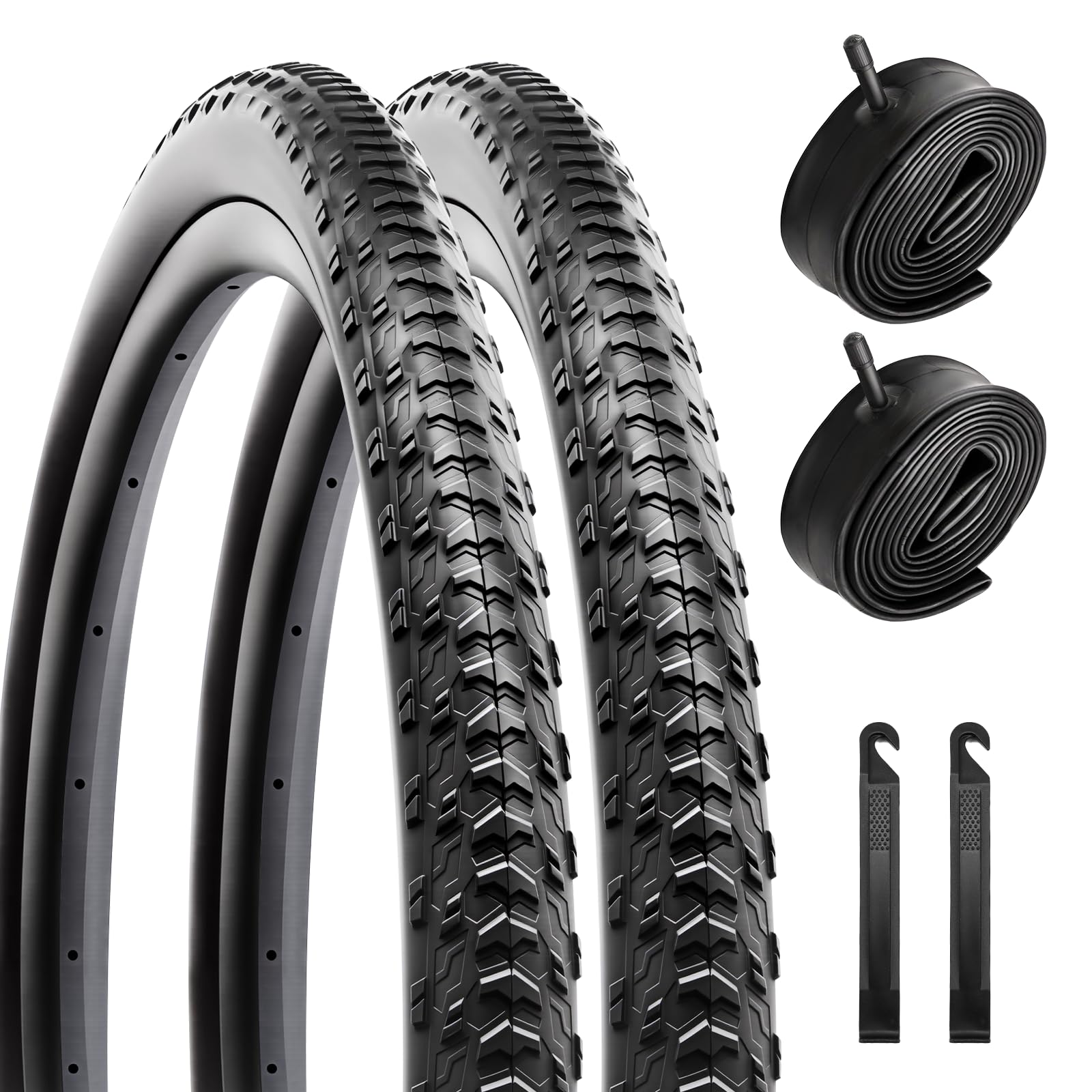 2Pack 29 Inch Bike Tyre, Floding Wear-Resistant 29x1.95 Mountain Bike Tyre with 2 Inner Tubes & Tyre Levers Replacement Set for Hybrid Bikes, Urban Commuting Bicycle and Leisure Bikes