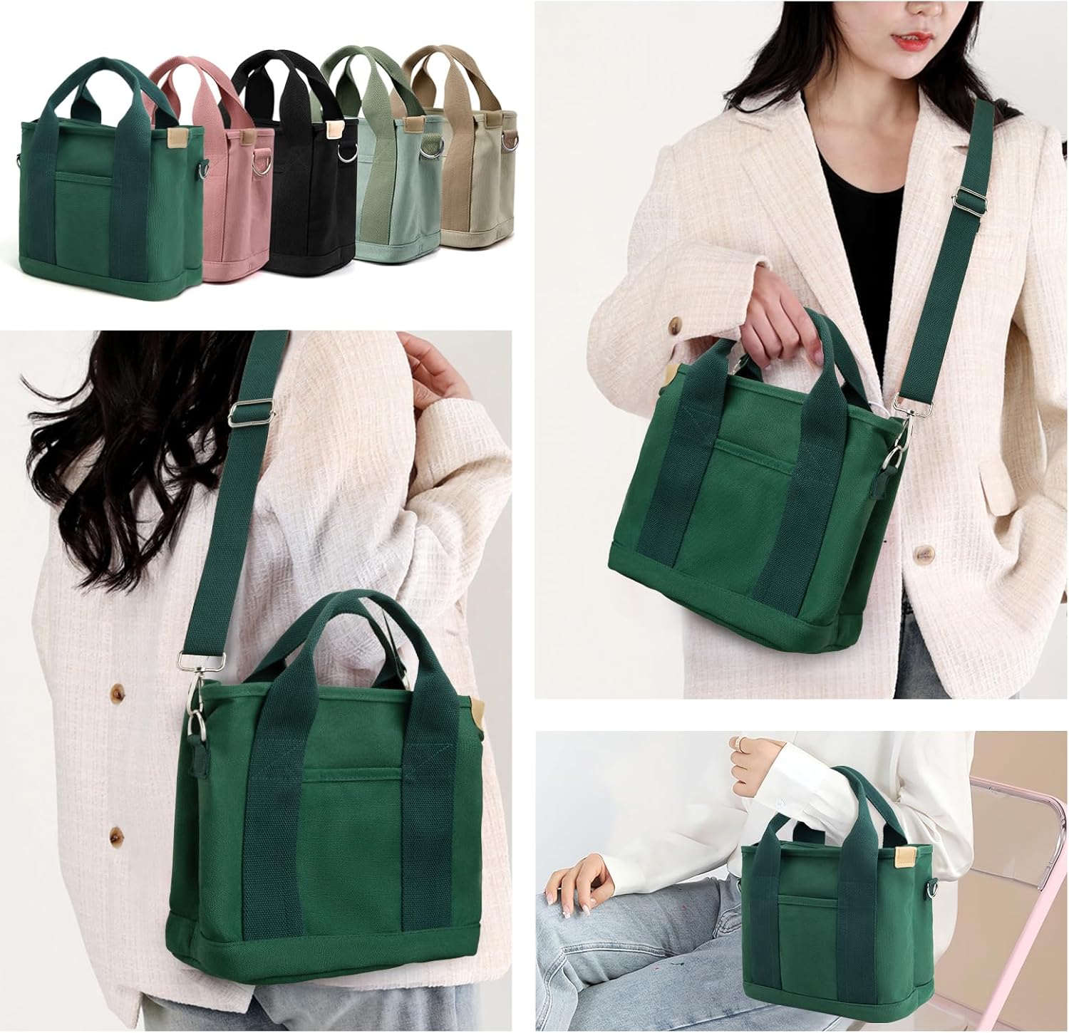 IwIeIaIrI Small Tote Bag with Zipper,Mini Tote Bag for Women,Crossbody Bag Shoulder Bag Friends Birthday Gifts - Image 7