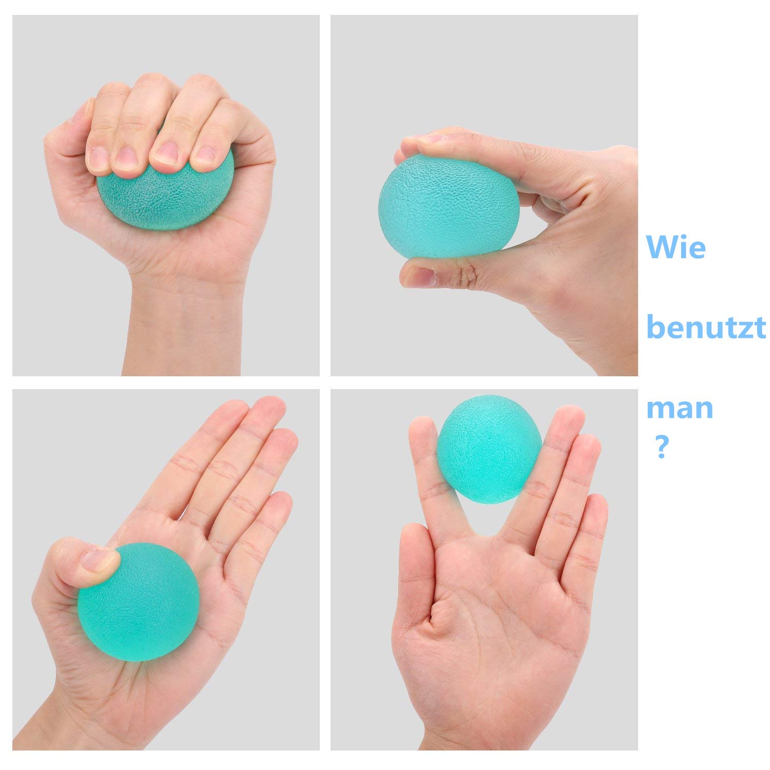 VOARGE - Set di 3 Palle da Allenamento per la Cura delle Mani, in Silicone, per alleviare Lo Stress delle Dita