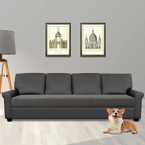 Miniatura 8 de LZYLZH Funda de cojín elástica individual para sofá, funda protectora de repuesto para cojín Chesterfield, funda para asiento de caravana (azul