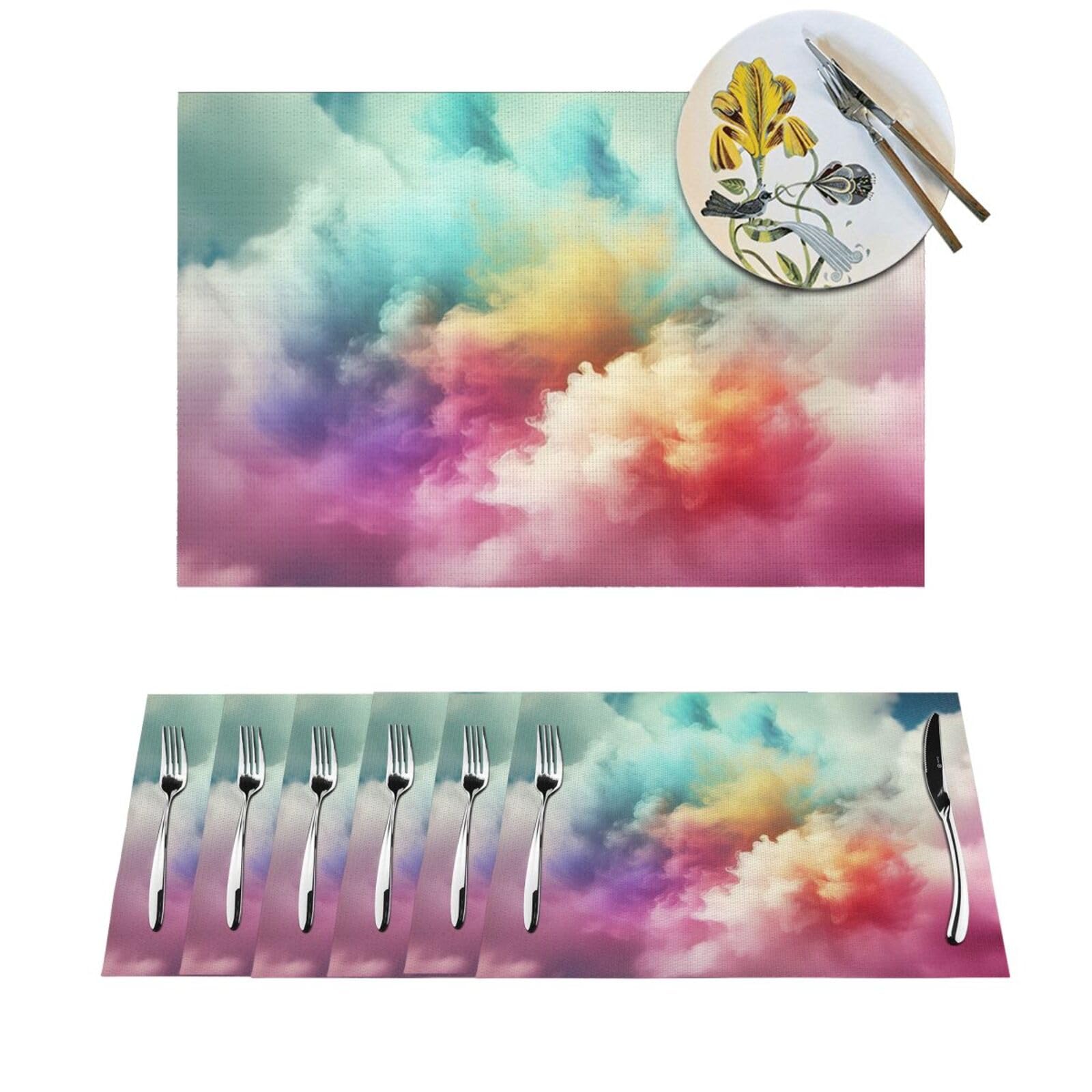 Sets de table antidérapants lavables lot de 6 pour table de fête