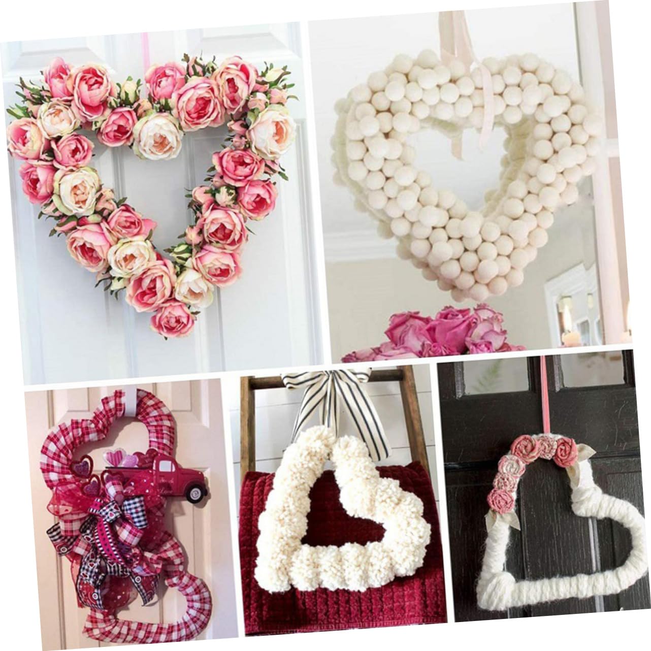 PRETYZOOM 12 STK Kranz Wandbehang Handwerk Girlandenherstellungsring Herz Drahtrahmen Herzring Gastgeschenke Für Hunde DIY Makramee Blumenrahmen Ringe Hochzeit Green Eisen