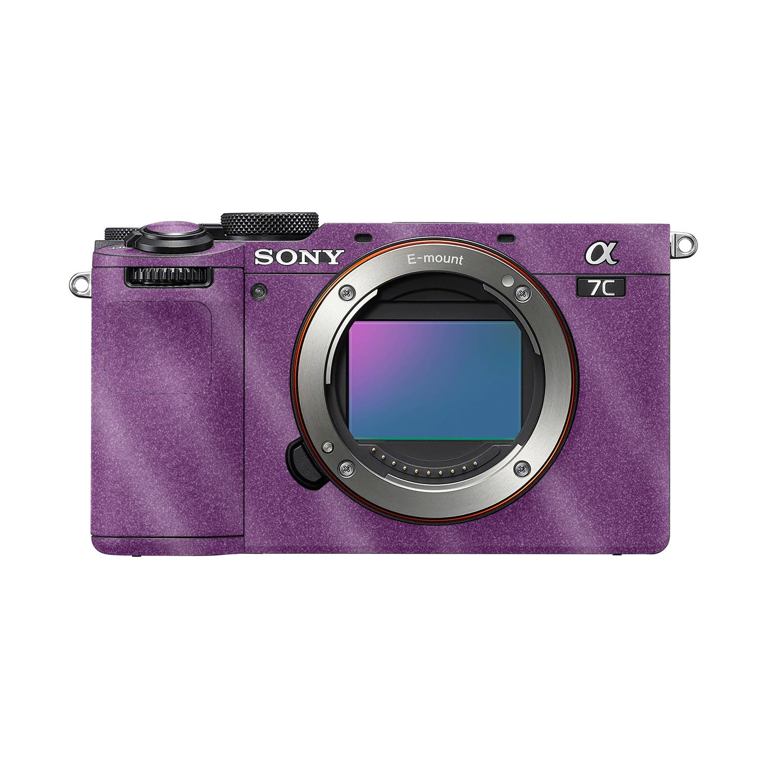 Glossy Glitter Camera Skin Compatible with Sony A7C Mark II (2023) - Solid Purple - Premium 3M Vinyl Protective Wrap Decal Cover - Easy to Apply | Crafted in the USA by MightySkins