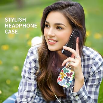 Compatiable for AirPod Pro 2nd/1st Generation Case,Lightweight & Durable Resistant Hard Case with Keychain,Stylish Design AirPod Case Cover for Women(Colorful Butterflies)