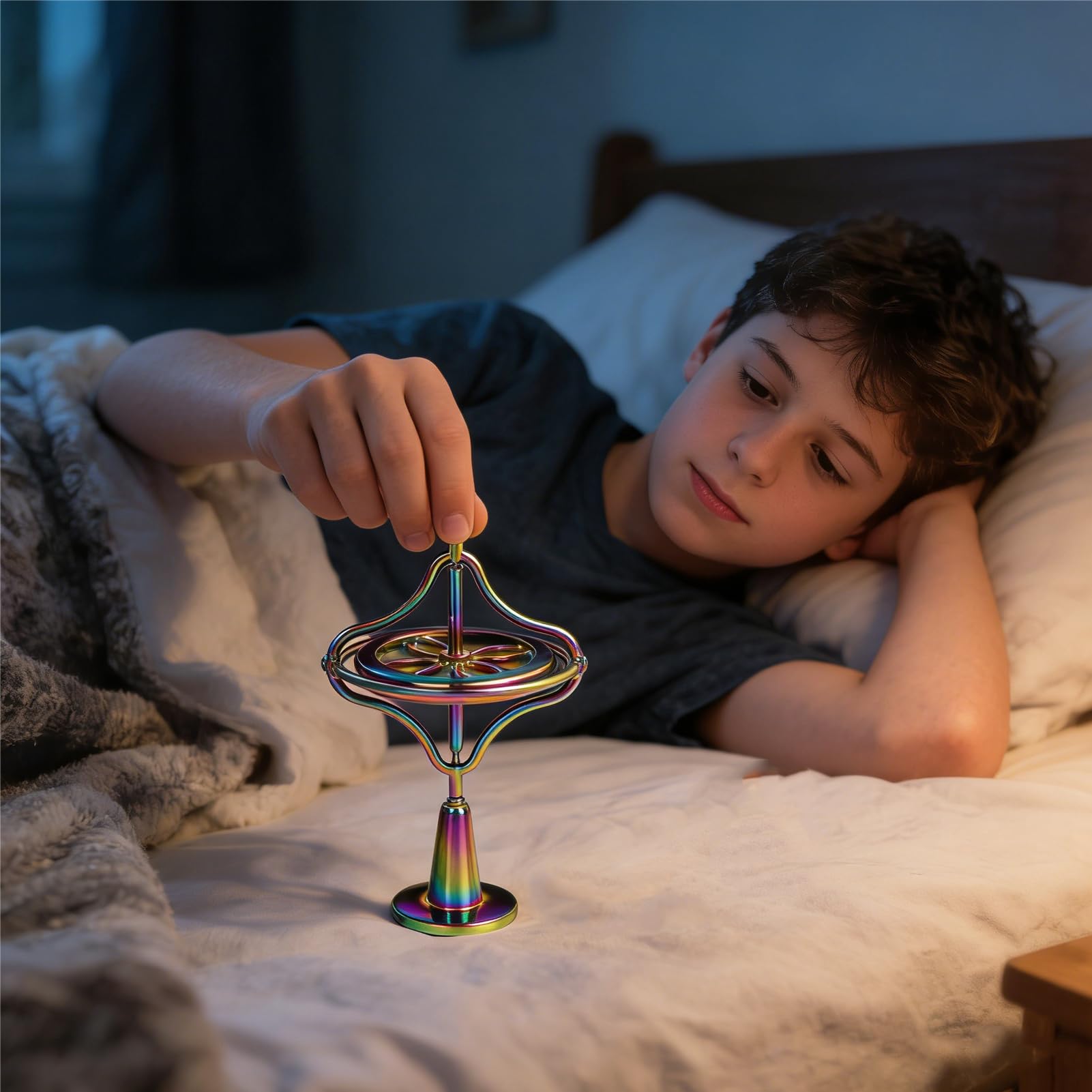 Gyroscope toupie Shienus Doigt Gyroscope Jouets Équilibre Spinner Métal Anti-gravité Gyroscope Coloré Spinning Décompression Jouet éducatif Cadeau pour enfants
