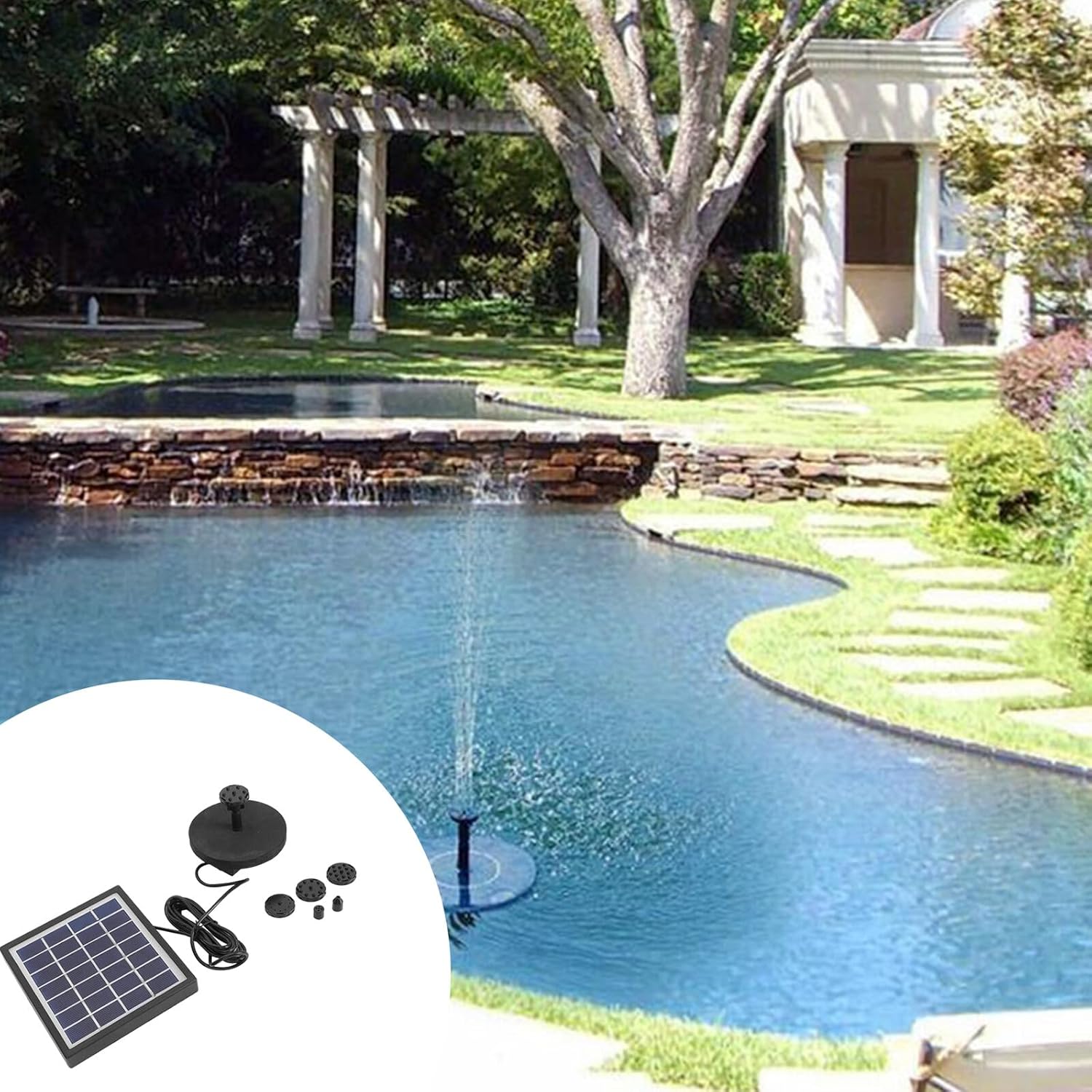 Solar Fountain Water Pump with Sprayers 1-set Pond Solar Pump for Outdoor Garden Fountain and Bird Bath for Patio Water Features
