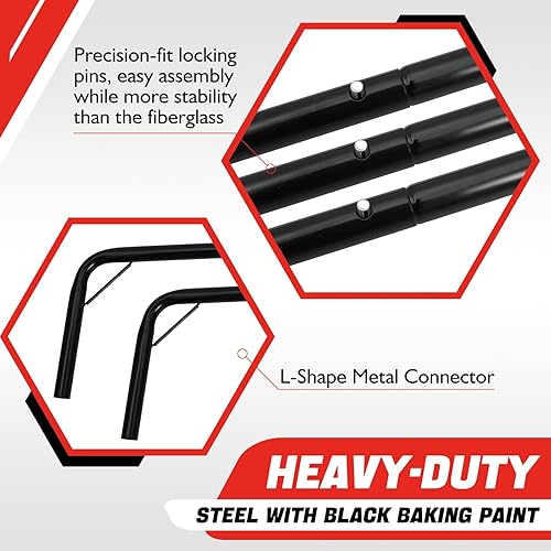 Miniatura 2 de RUNBOW 11x5.5' 9x5' 6x4' FT Kids Soccer Goal with Carry Bag, Portable Folding Soccer Net for Backyard Training, IndoorOutdoor Use for Youth and