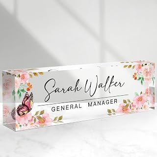 Personalized Name Plate for Desk, Custom Office Decor for Women - Acrylic Desk Name Plate, Personalized Office Desk Organization, Appreciation Gifts for Employee Boss Lady Teacher Nurse Manager Doctor