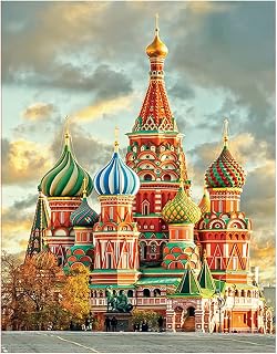 DCIDBEI 40 x 50 cm DIY 5D Diamond Painting Quadrat Architektur der Welt Bilder Kreuzstich Diamant malerei Landschaft Religion Erwachsene Kinder Geschenk Geburtstag Party | St. Basil’s Cathedral