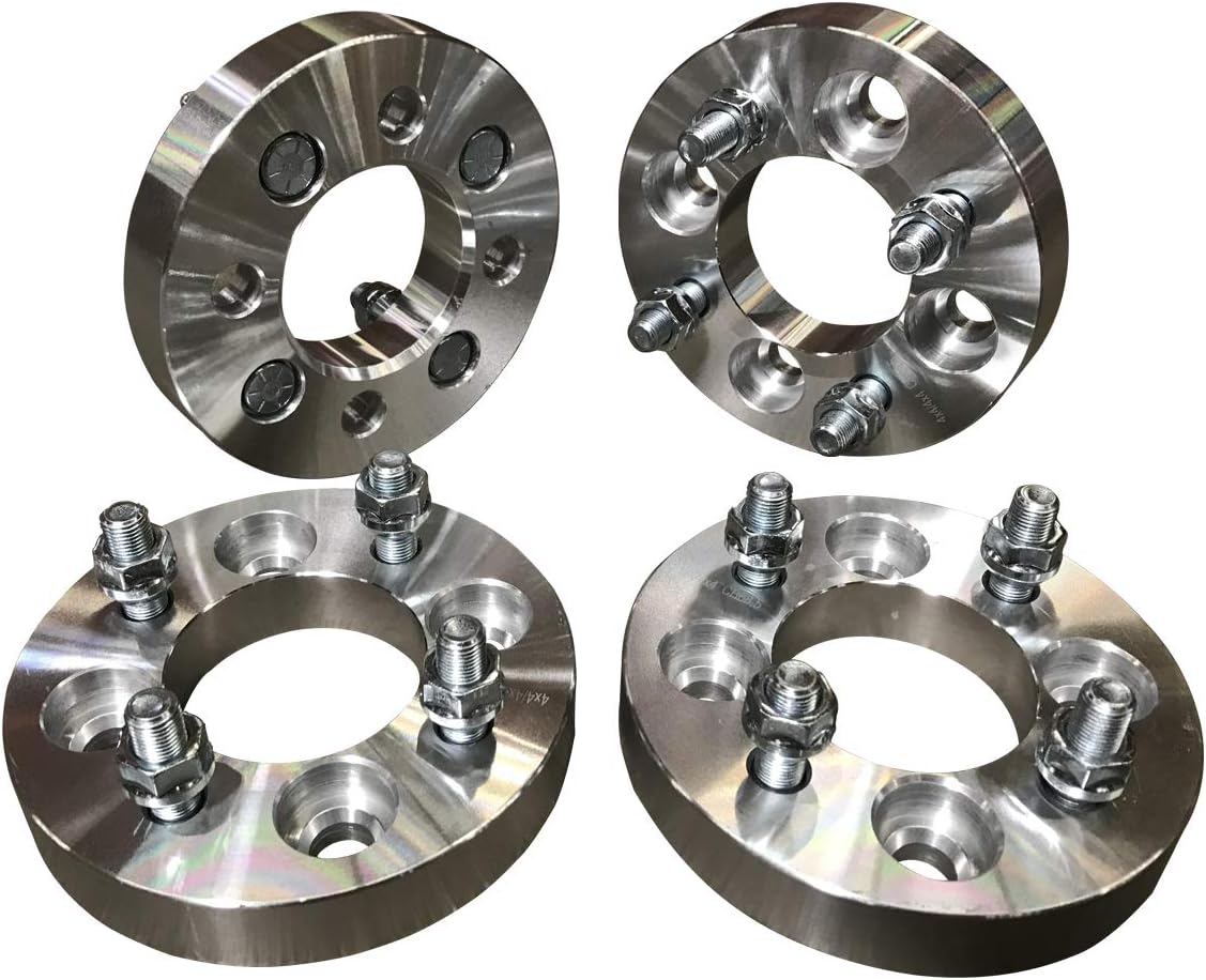 4x4 Wheel Spacer (1 inch) 25mm (68.5mm bore, 1/2"-20 studs and nuts) 4 lug wheelspacer for EZ GO Club Car Golf Cart (Silver) (4 Pieces)