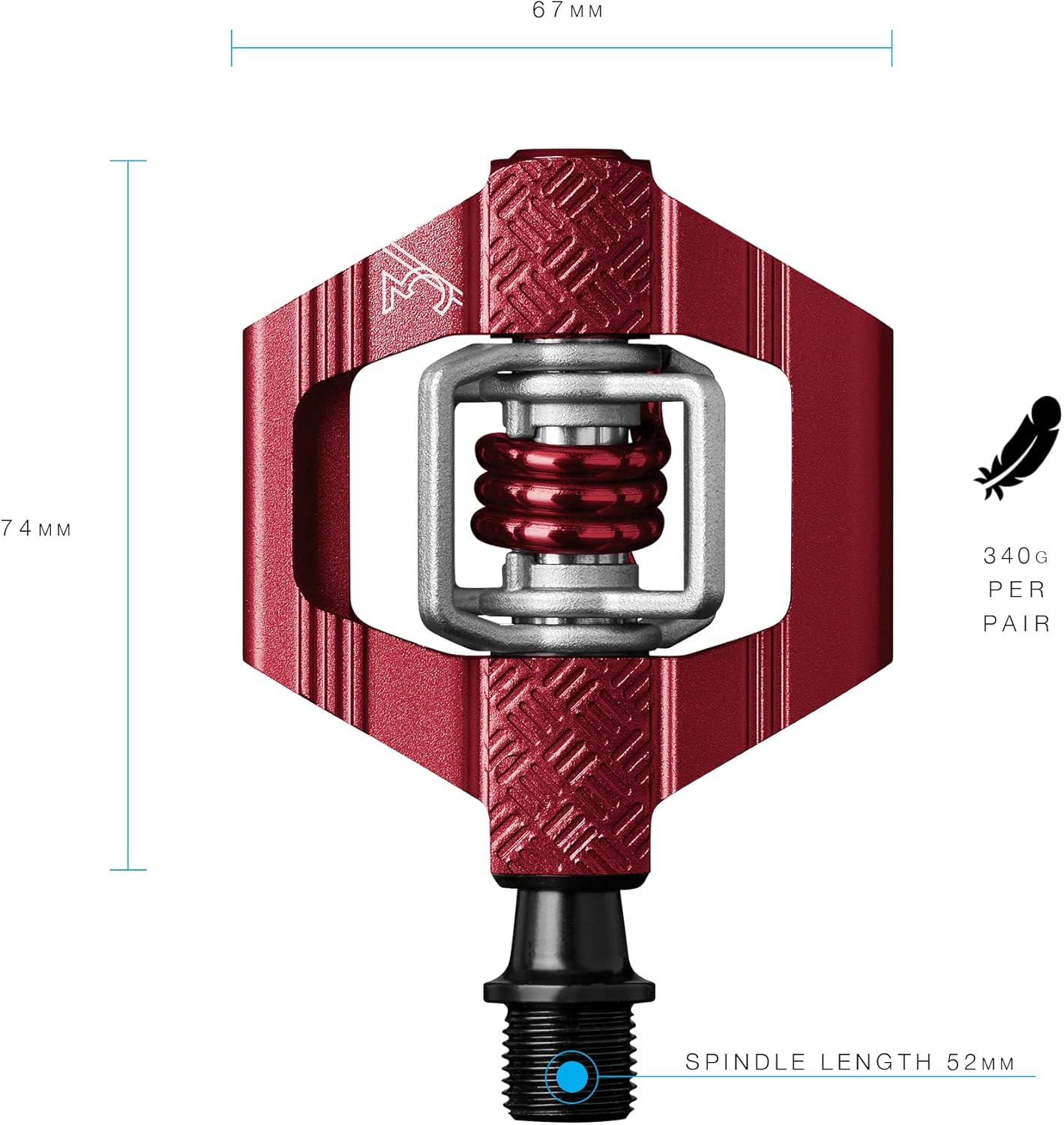 Crankbrothers Candy Clip-In MTB Bike Pedal - Gravel/XC/Trail Lightweight Bicycle Pedal, 4 Sided Entry, Customizable Float, Premium Bearings