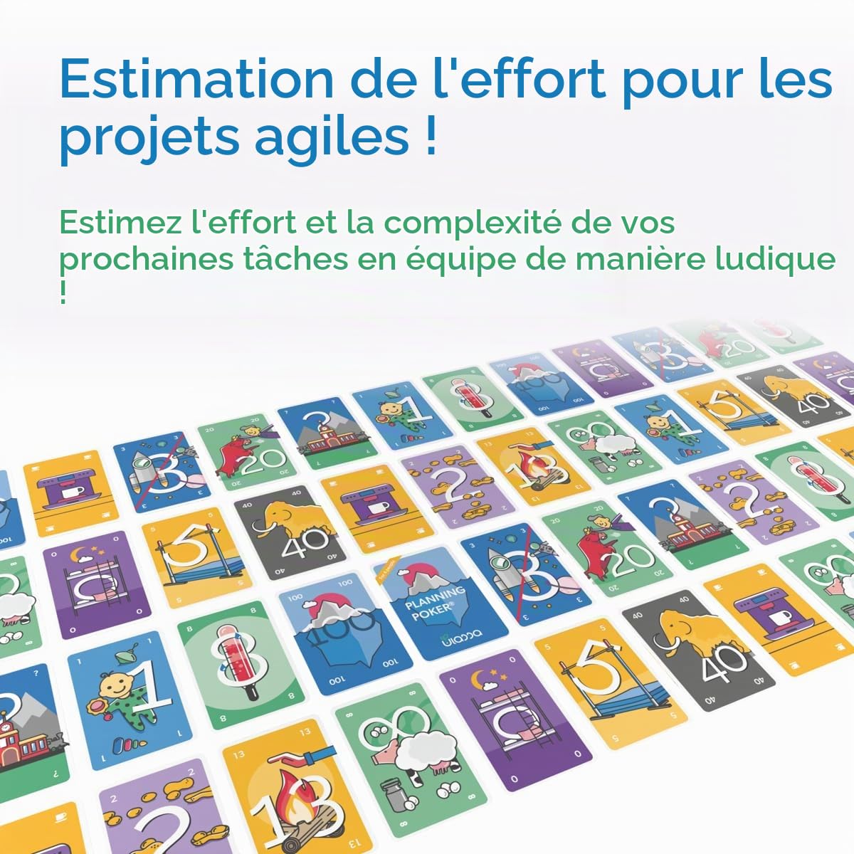 Jeu de Carte de Agile Planning Poker Cards pour 12 Personnes (3 Jeux) - Jeu de Cartes Scrum Poker pour Une estimation Efficace des Efforts en équipe - Version Ulassa