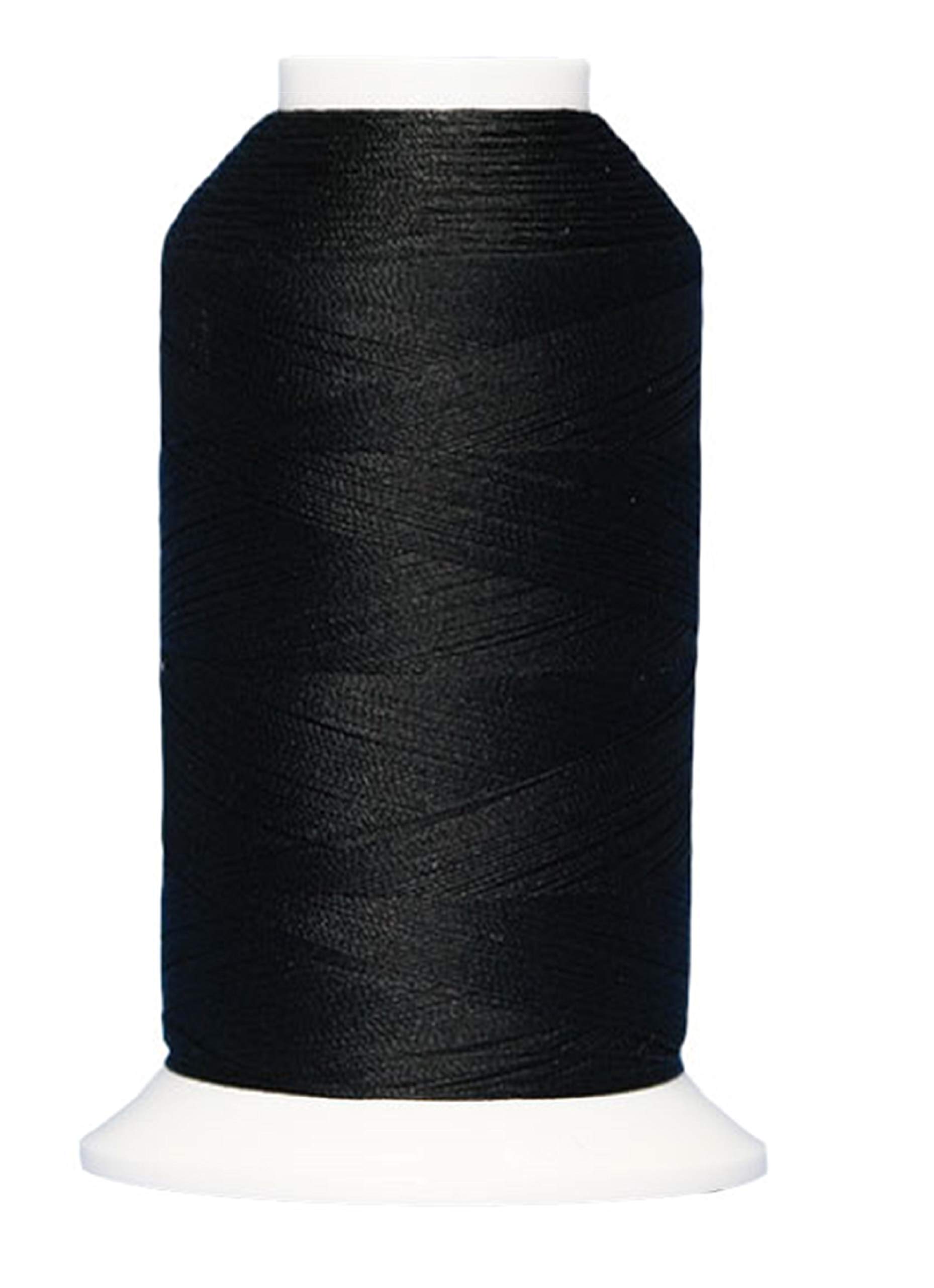 Gcs Black Rayon Viscose Silk Machine Embroidery Assorted Threads, 120D/2 For Brother Babylock Janome Singer Pfaff Husqvarna Bernina Embroidery And Sewing Machines (Black)