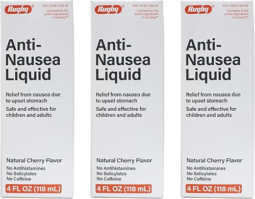 Formula EM Genérico para Emetrol para aliviar las náuseas y el malestar estomacal sabor a cereza, 4 onzas, paquete de 3 botellas en total de 12 onzas