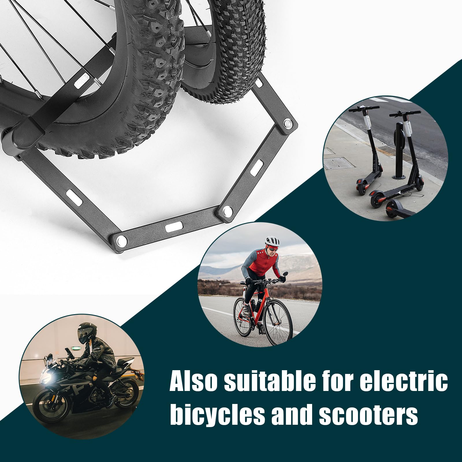 Faltschloss mit Halterung Fahrradschloss,Faltschloss Fahrrad,6 Gelenke 80cm Fahrradschlösser,Extra-leichtes Fahrradschloss aus Spezialstahl,Radschloss,Bike Lock für Mountainbike/Rennrad (Schwarz) Sport & Freizeit