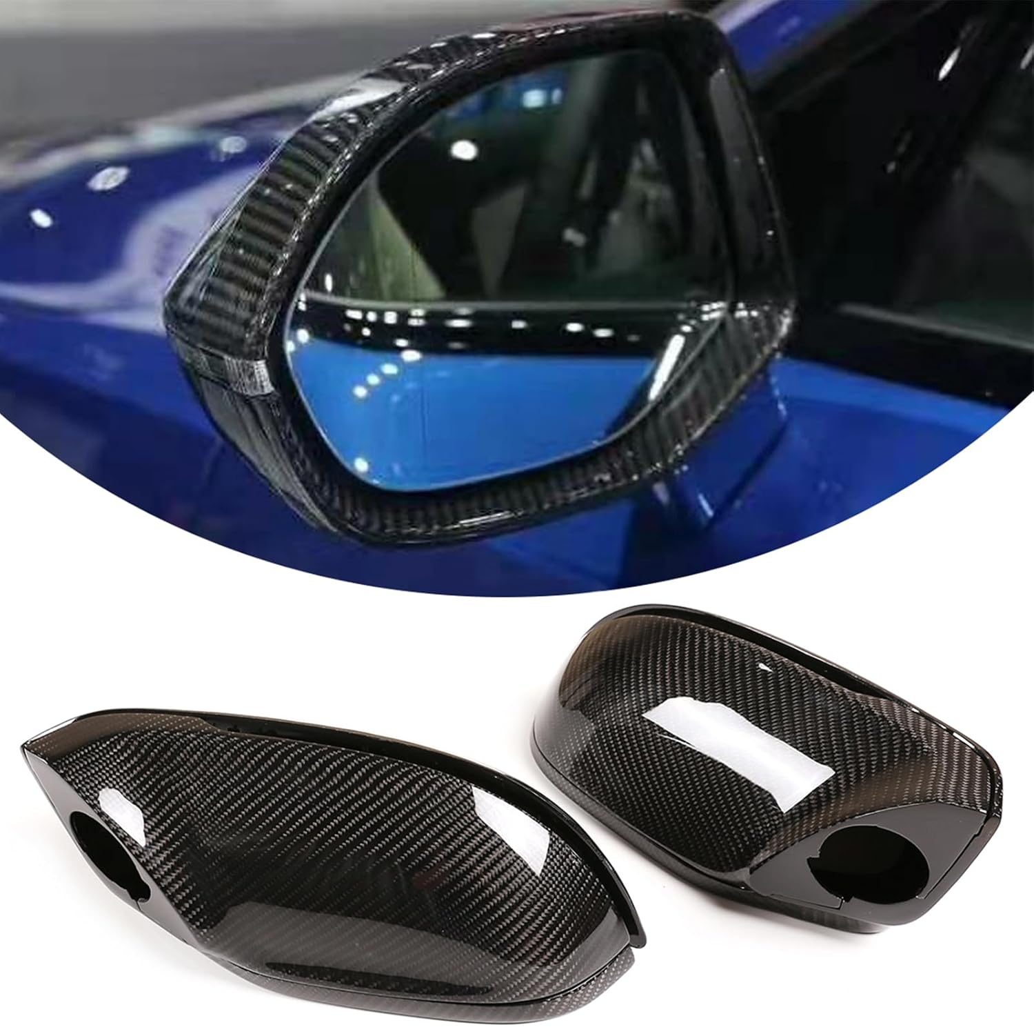 Real Carbon Fiber Car Outside Replacement Rearview Mirror Cover Trim,Fit For Audi A7 2011-2018 (without auxiliary) Mirror Cover Rearview Mirror Protect Covers Exterior Decoration Trims