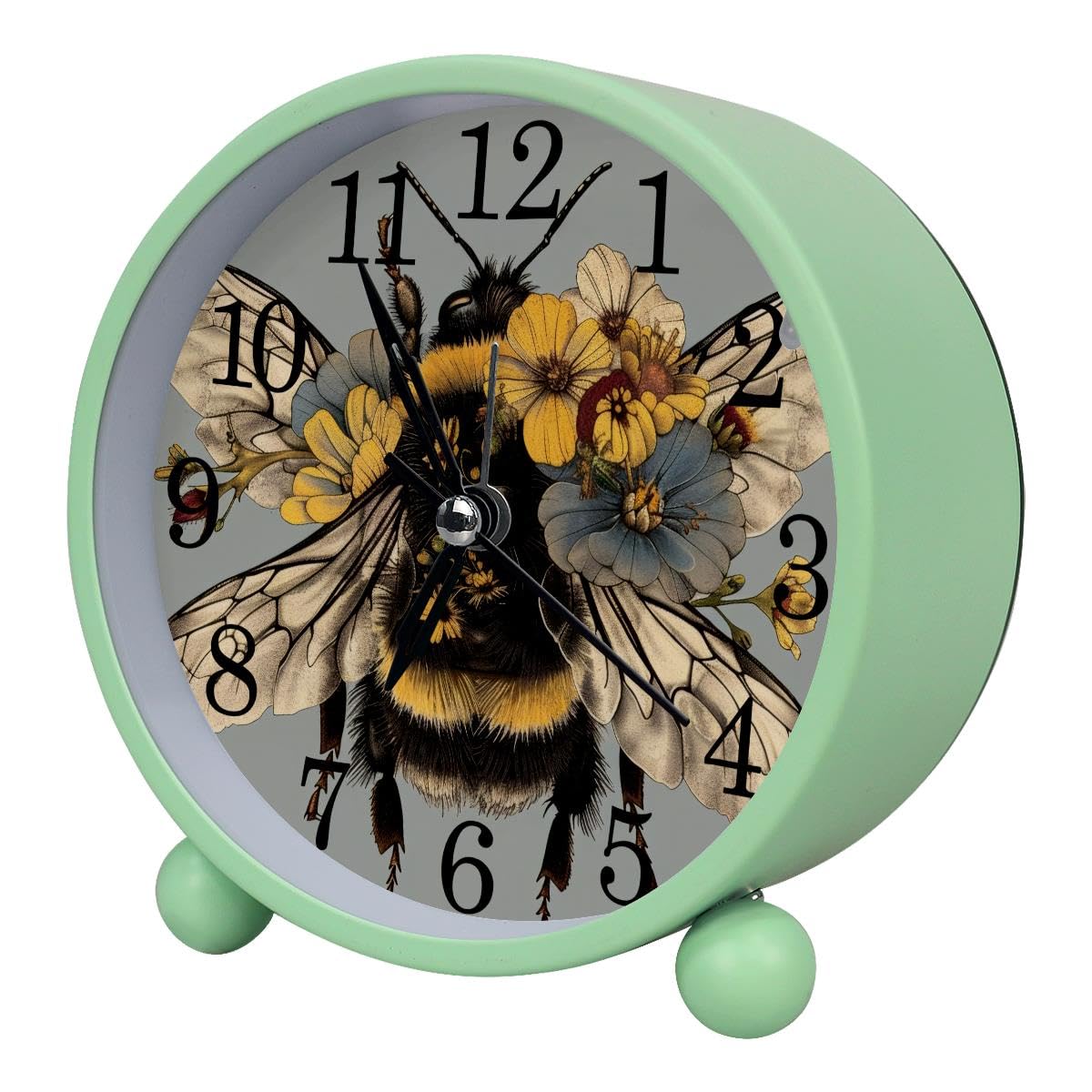 Luoweisi Alarm Clock Bee, Silent Non-Ticking with Night Light