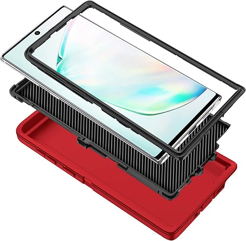 Miniatura 21 de Funda para Galaxy Note 10 Plus, a prueba de golpes, a prueba de caídas, a prueba de polvo, protección de cuerpo completo de 3 capas, funda rígida