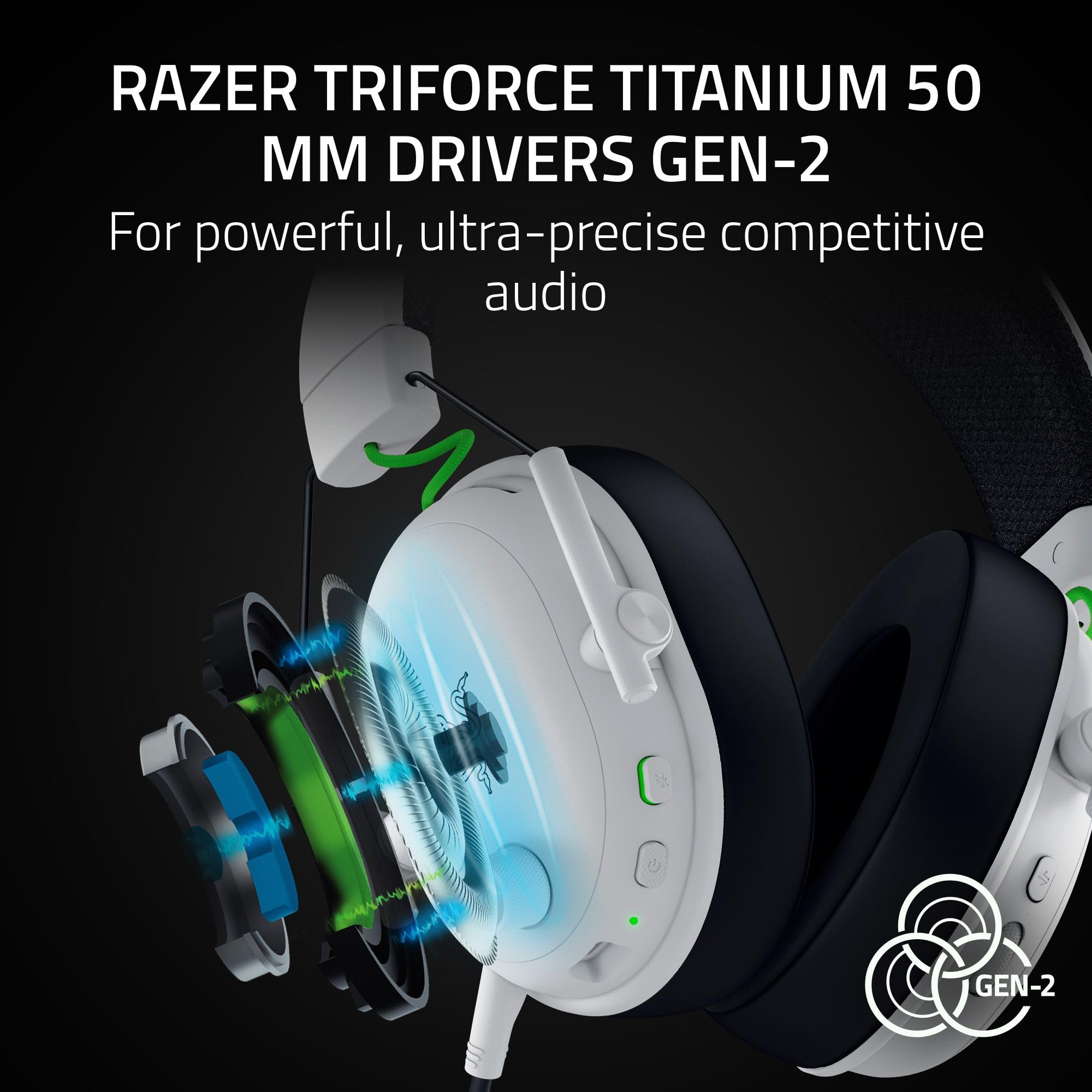 Razer BlackShark V3 - Cuffie da gioco wireless per Xbox, driver da 50 mm, microfono a banda larga, 2,4 GHz, Bluetooth, USB, funziona con PC, Mac, PS5, Nintendo Switch, smartphone, lunga durata della