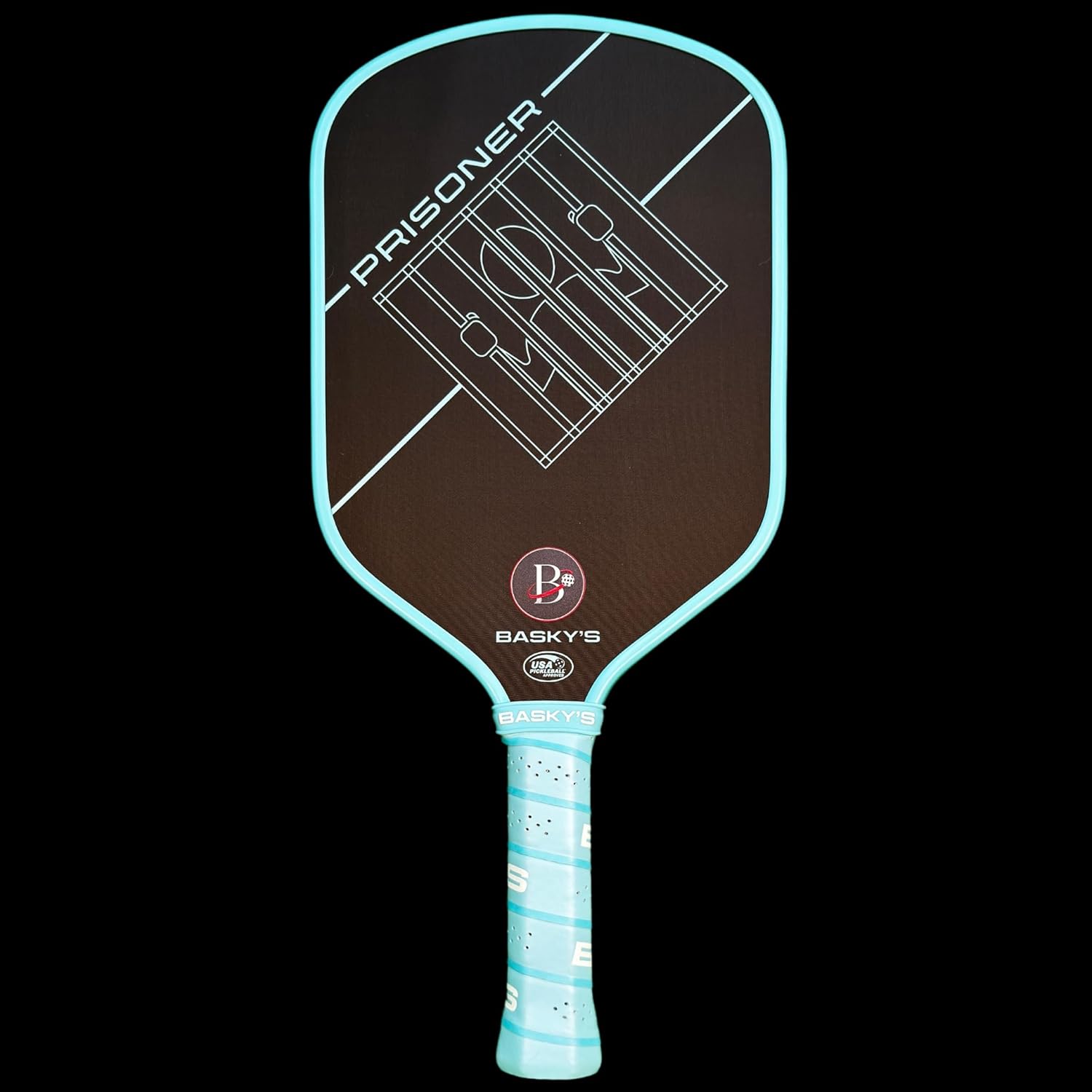 Basky’s Prisoner Raw Carbon Fiber Pickleball Paddle – USA Pickleball Approved Racket, Honeycomb Core, Power Spin & Control, Premium Performance Paddle
