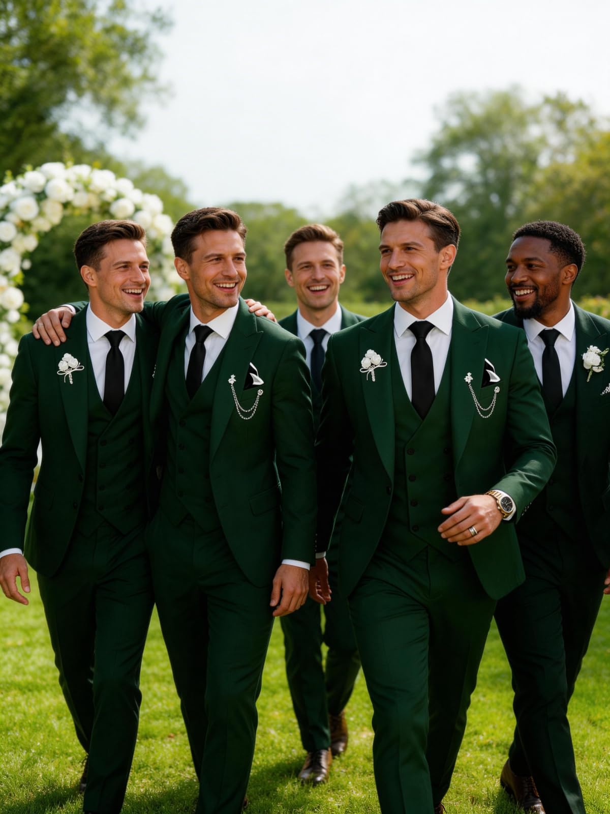 Wangyue Traje de 3 Piezas para Hombre, Corte Ajustado, Traje Formal de Doble Botonadura para Bodas, Bailes, cenas