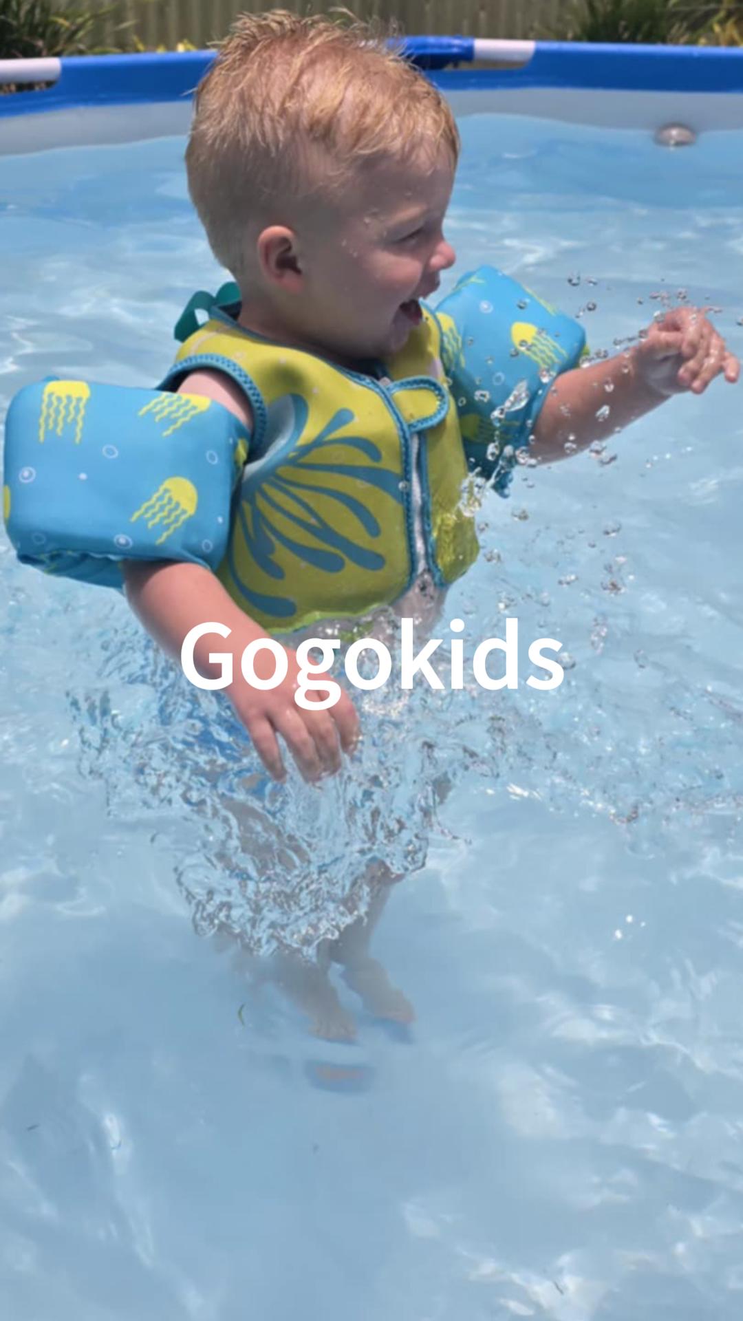 Gogokids Gilet De Sauvetage Enfant Avec Manches 2-6 Ans 10-30 Kg - Idéal Piscine Et Apprentissage Natation