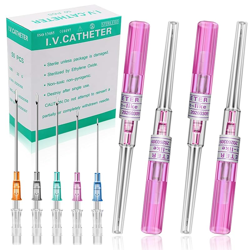Agulhas tipo cateter para piercing Rayyl 20G, 50 unidades