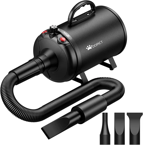 Pet Dryer, 5.2HP/3800W Pet Grooming with Adjustable Speed and Temperature Control Dog Blow Dryer, Pet Hair Dryer with 3 Nozzle