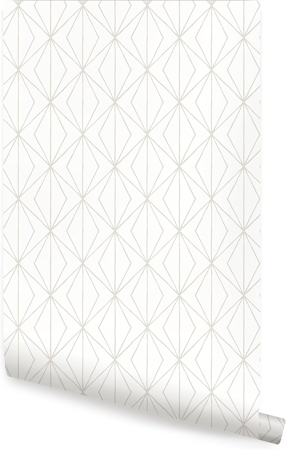 Simple Shapes Diamond Points Peel and Stick Wallpaper (6 Sheet Pack - 2x9 Feet, Sage)